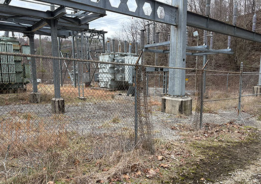 The fence of the substation was cut in an act of vandalism.